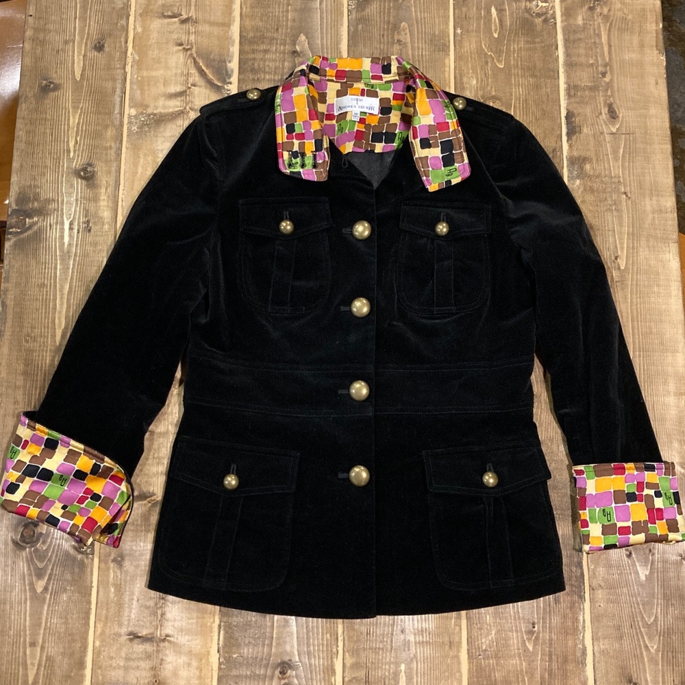 Andrea Becker Retro Jacket Brass Style Buttons Size 10 - Picture 1 of 11